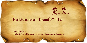 Rothauser Kamélia névjegykártya